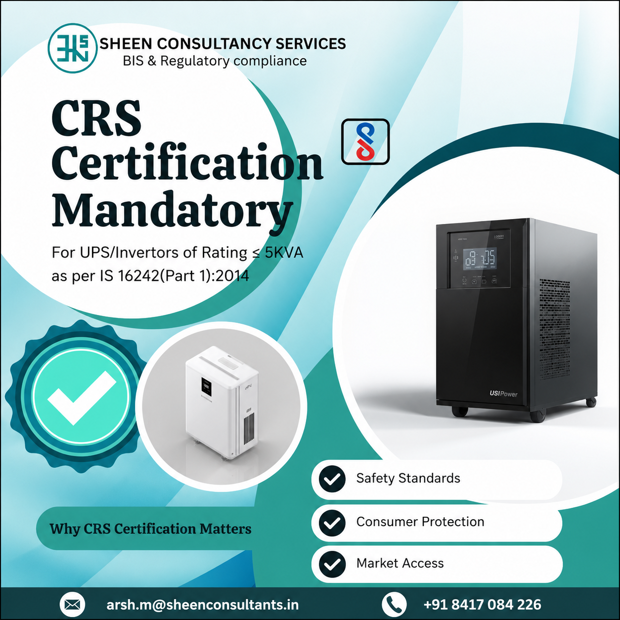 CRS Certification for UPS/Inverters ≤ 5KVA