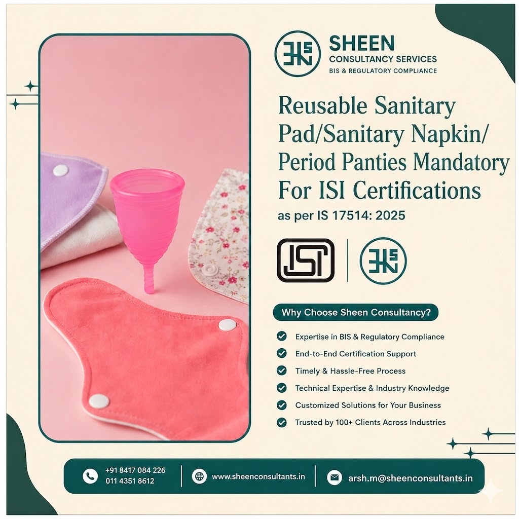 Reusable sanitary pads/napkins/period panties (IS 17514:2025)