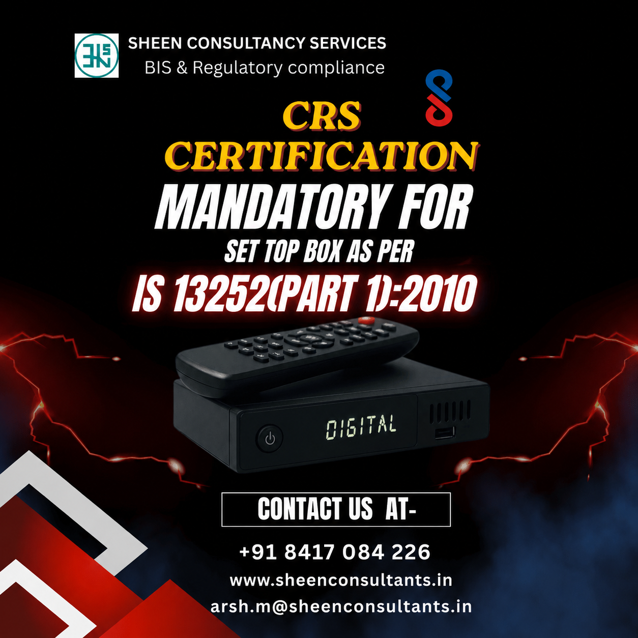 Set Top Box – CRS Certification (IS 13252 Part 1:2010)